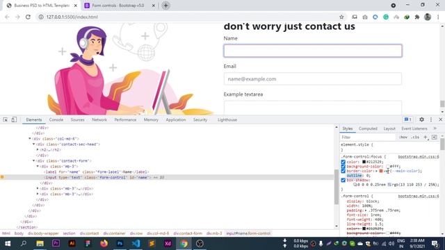 9 adobe xd to html tutorial | psd to html bangla tutorial | Contact section design смотреть онлайн