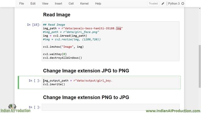Change image file extension from format to another using OpenCV Python | OpenCV Tutorial in Hindi смотреть онлайн