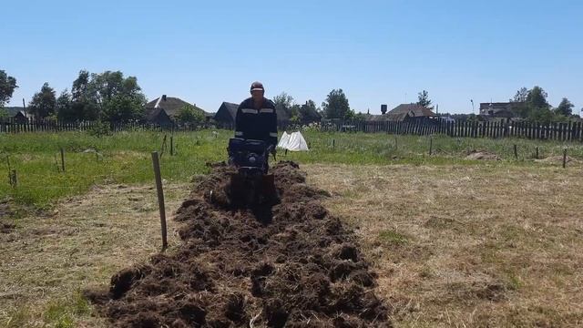 Мотоблок "Угра" обработка целины фрезами "Целина" ("Ротоватор») смотреть онлайн