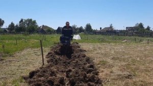 Мотоблок "Угра" обработка целины фрезами "Целина" ("Ротоватор»)