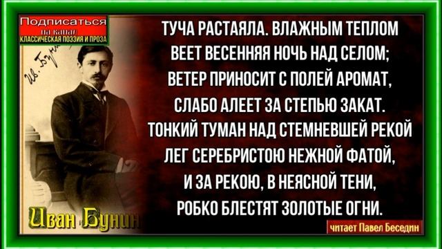 Туча растаяла —Иван Бунин—Русская Поэзия— читает Павел Беседин смотреть онлайн