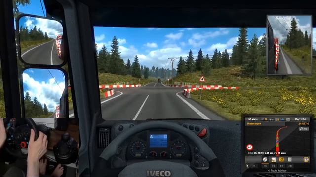 Знакомство с Euro Truck Simulator 2 на руле Logitech. Первые ощущения! смотреть онлайн