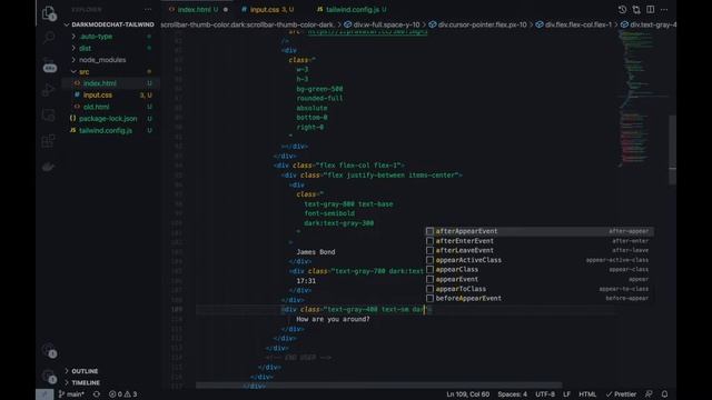 Chat UI - Dark/Light Template with TAILWIND CSS смотреть онлайн