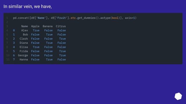 Changing a string column into several boolean columns using pandas смотреть онлайн