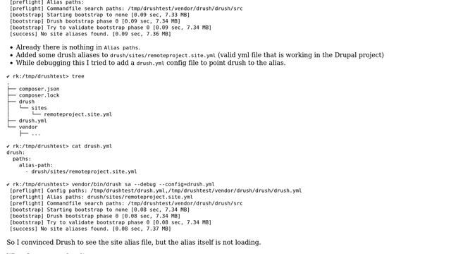 Drupal: Using Drush without local copy of Drupal, only calling site aliases - No site aliases found смотреть онлайн