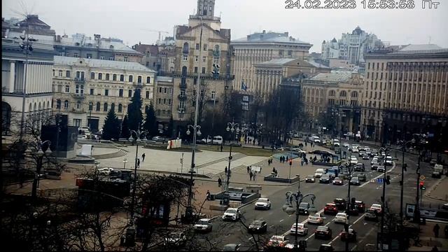 Веб-камера Киев Европейская площадь + Майдан 2023 02 24