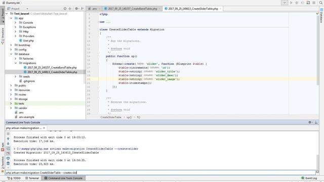 Tutorial 1: Create Structure using code first Migration in PHP Laravel PHPStorm xampp MYSQL смотреть онлайн
