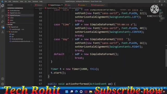 Digital Clock in java, vs code// tech rohit. смотреть онлайн