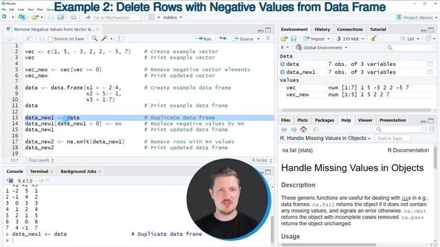 Remove Negative Values from Vector & Data Frame (2 Examples) | Delete Elements or Rows | na.omit() смотреть онлайн