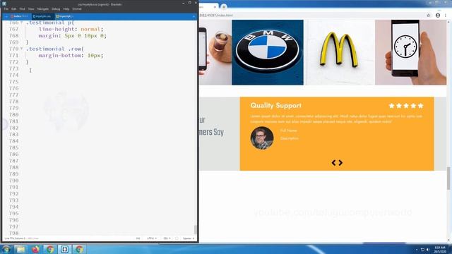 #63 How to Build Website using Html, CSS, JS, jQuery, Bootstrap - Build Testimonials Section CSS смотреть онлайн