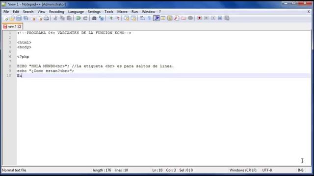 PHP SCRIPT - 04 - Variantes de la Funcion Echo смотреть онлайн