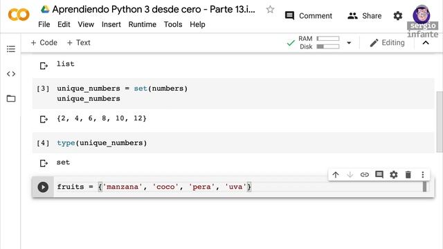 Curso PYTHON 3 desde CERO, 13/20 - SETS смотреть онлайн