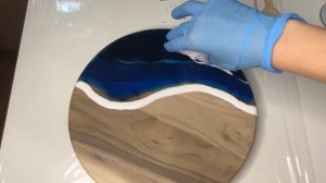 Доска с эпоксидной смолой | Море на разделочной доске | ResinArt | Epoxy kitchen board