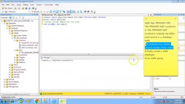 how to add and drop primary key in sql server 2008 and 2012
