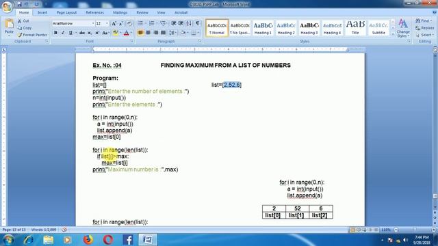 Ex.No. #4 FINDING MAXIMUM FROM A LIST OF NUMBERS (Tamil) смотреть онлайн