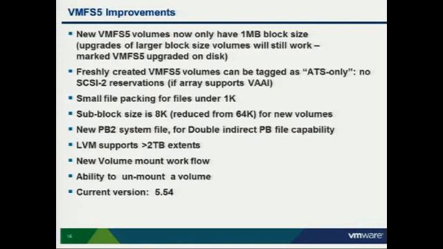VMworld 2011: vsp2376 - Performance & Scalability Enhancements in VMware vStorage VMFS 5 смотреть онлайн