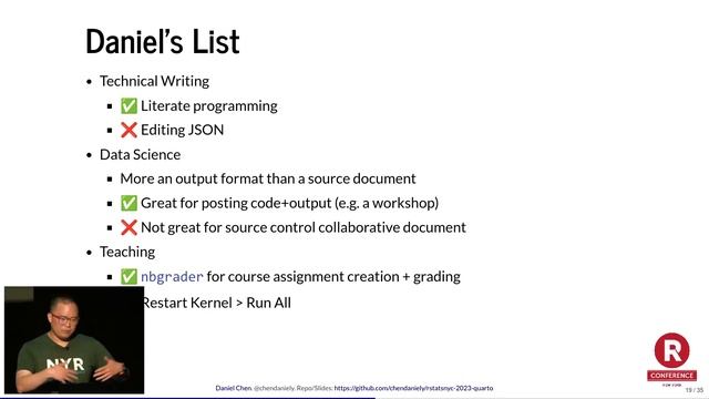 Daniel Chen - Moving to Quarto from RMarkdown and Python Jupyter Notebooks смотреть онлайн