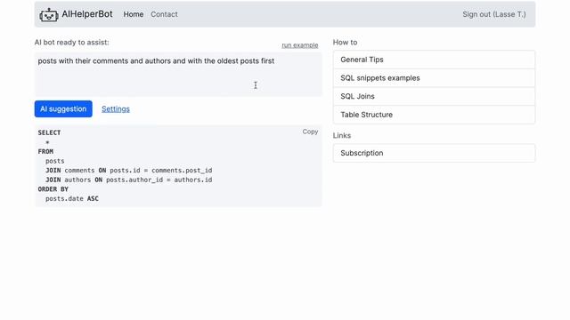 AI Bot writes SQL queries and statements for you in seconds ⚡️ смотреть онлайн