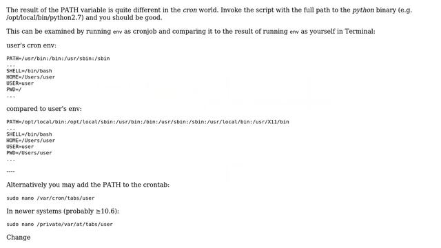Apple: How to use macports Python in a cron job? смотреть онлайн