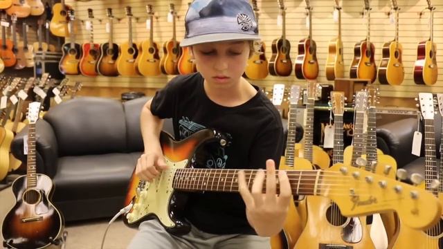 12-Year-Old JADEN LEHMAN playing a 1964 Fender Stratocaster at Norman's Rare Guitars смотреть онлайн