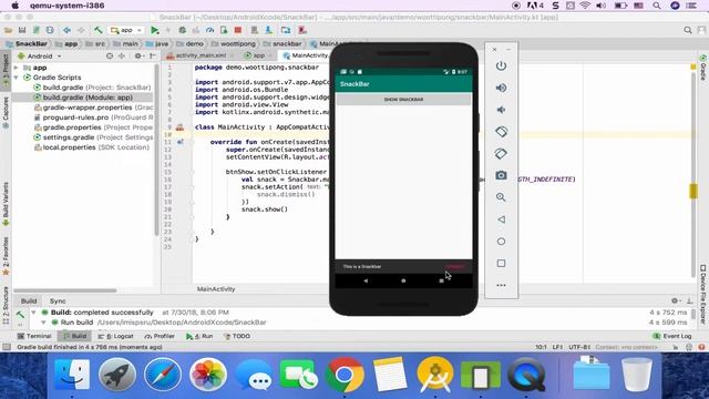 การสร้าง Button Action ให้กับ SnackBar смотреть онлайн