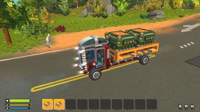 Scrap Mechanic: Loading of crates with a forklift, transporting crates to the warehouse by truck смотреть онлайн