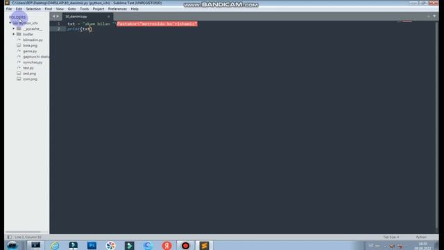 python dasturlash tili 10-dars (satrlar-4) смотреть онлайн