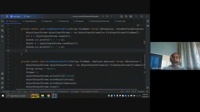 2023 Java Training Session 68 Object Input Output Stream - Write/Read serializable objects into fil смотреть онлайн