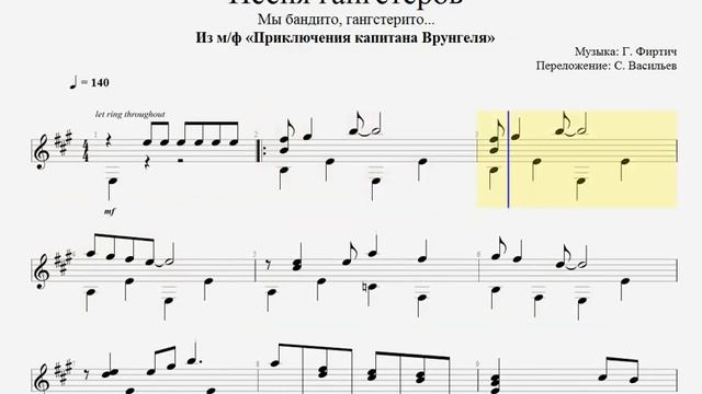 Мы бандито гангстерито | Ноты для гитары смотреть онлайн