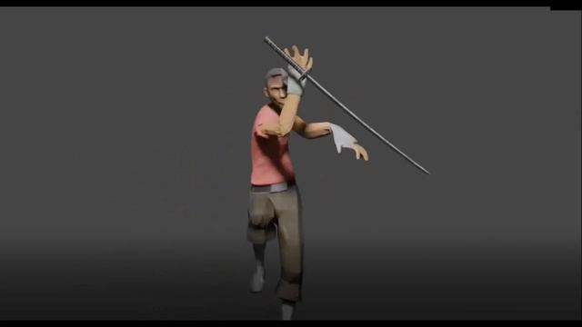BLENDER 2.91 Проба анимации с катаной смотреть онлайн