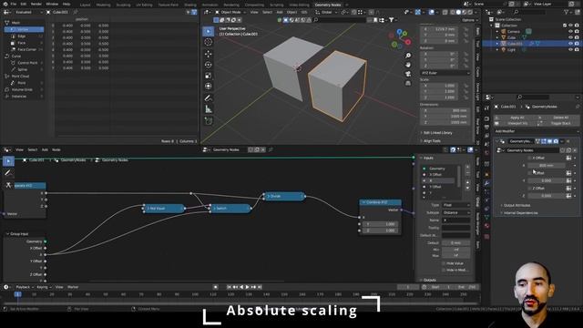 Absolute Rescale group node in Geometry nodes - Blender tutorial ENG смотреть онлайн