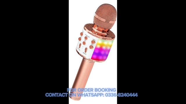 BLUETOOTH WIRELESS MICROPHONE WITH LED LIGHTS | PORTABLE HANDHELD KARAOKE MIC SPEAKER смотреть онлайн