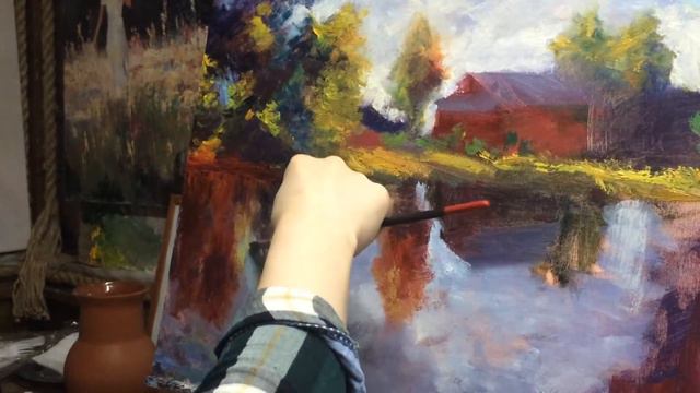 Этюд в Переславле. Художник Полина Сахарова смотреть онлайн