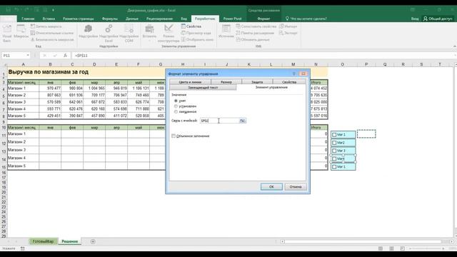 Диаграмма график с включением и выключением рядов данных (с элементом управления - флажки) смотреть онлайн