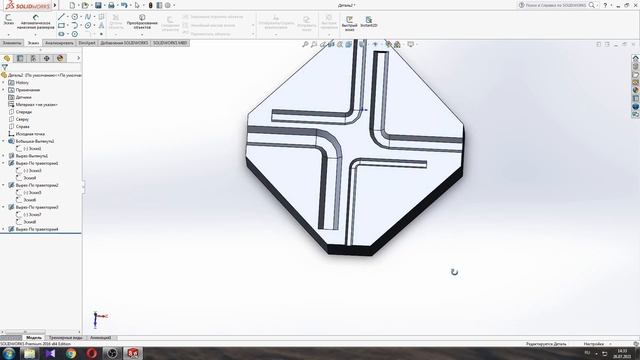 SOLIDWORKS. Мультитул из 4 шестигранников смотреть онлайн