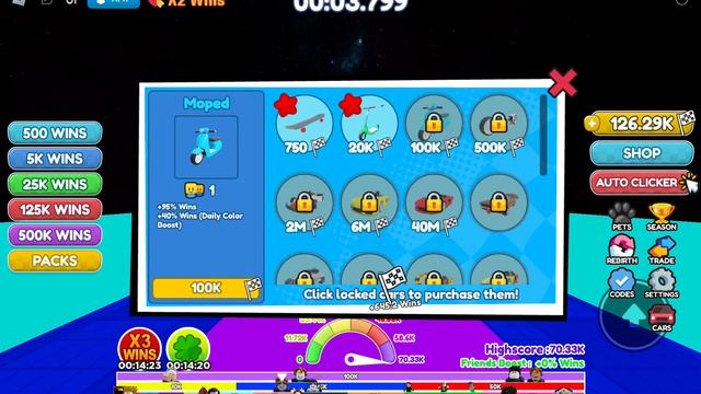 Продолжаем Разгоняться в игре Race Clicker в Roblox. смотреть онлайн