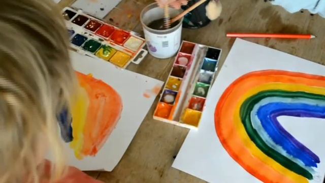 How to draw a rainbow?Mix colors?️Рисуем радугу? Смешиваем цвета?️ смотреть онлайн