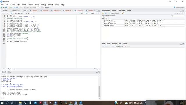 Distribution normale et test de normalite dans R, PARTIE A смотреть онлайн