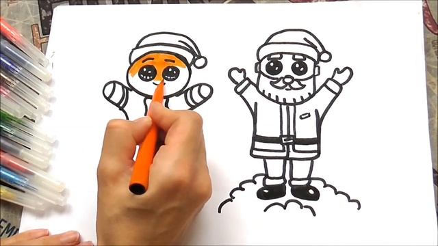 How to Draw a Gingerbread Man and Santa Claus_ Christmas Series смотреть онлайн