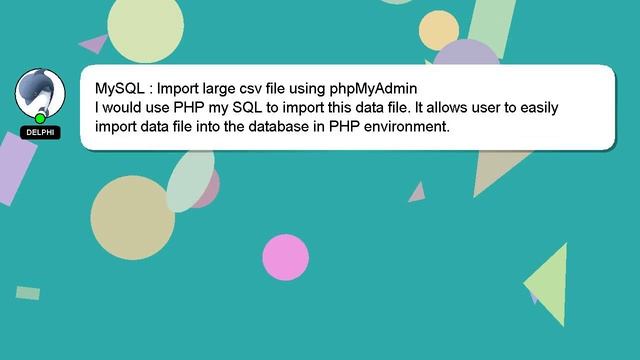 MySQL : Import large csv file using phpMyAdmin смотреть онлайн