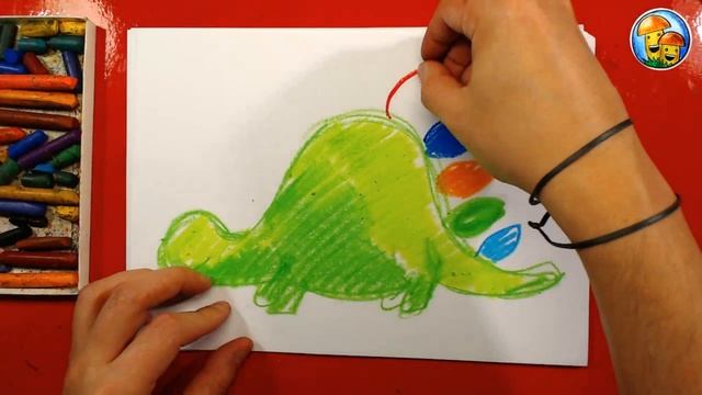Как нарисовать ДИНОЗАВРА простой рисунок для детей смотреть онлайн