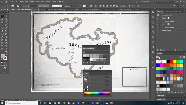 Make Old Map Coastlines in Adobe Illustrator смотреть онлайн