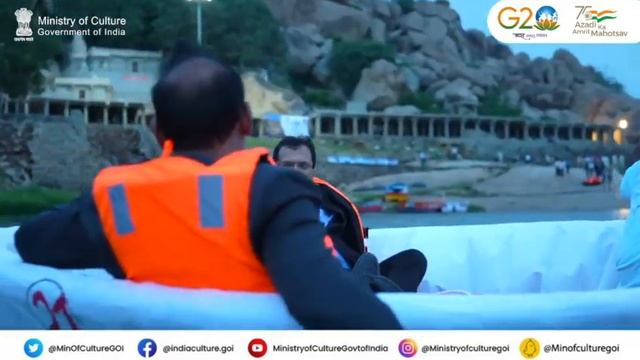 G20 Delegates enjoy the Tungabhadra River Coracle ride - 3rd Culture Working Group Meeting at Hampi смотреть онлайн