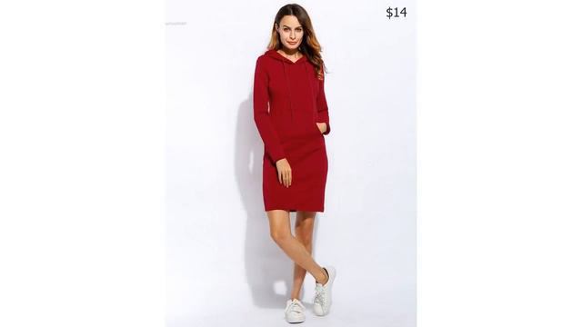 Одежда с AliExpress. Осеннее платье до колен с длинными рукавами. Платье карандаш с капюшоном. смотреть онлайн