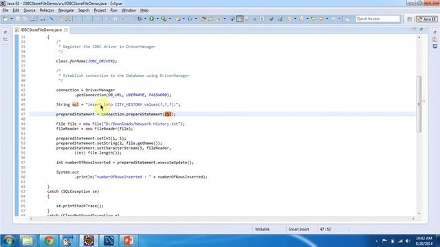 How to Store File to a database table using JDBC Program? | MySQL смотреть онлайн