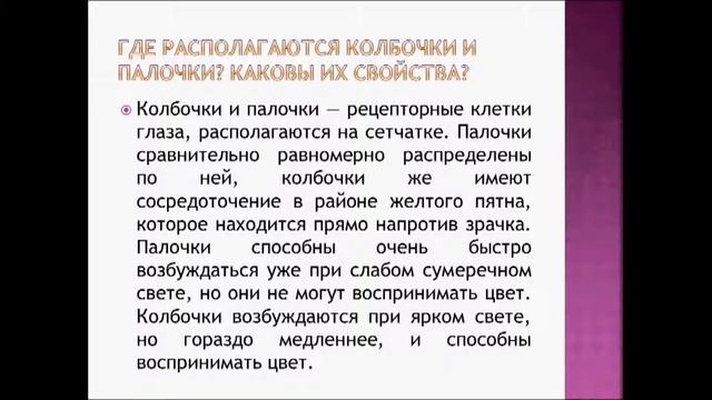 Зрение. Урок биологии. смотреть онлайн