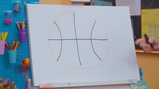 How To Draw A Basketball - EASY ART FOR KIDS! | Blippi's Drawing Lesson #shorts смотреть онлайн