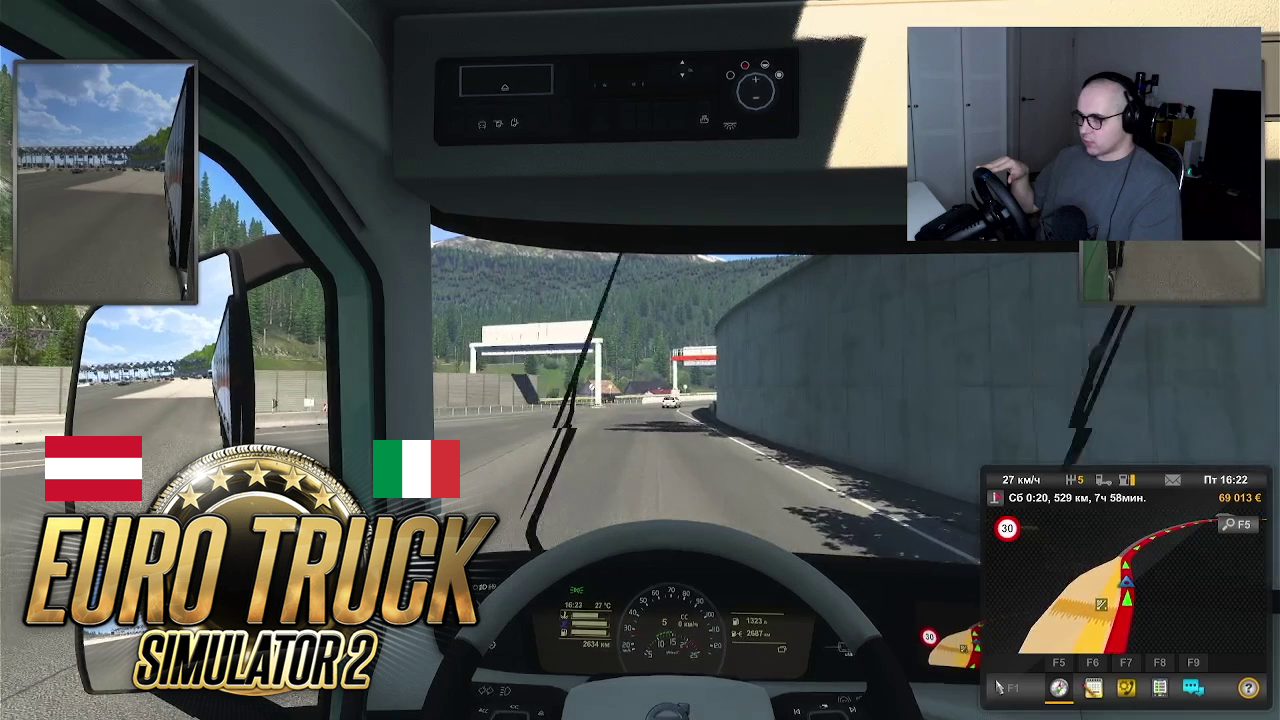 Едем из АВСТРИИ в ИТАЛИЮ в EUROTRUCK SIMULATOR 2! Запись стрима 21.04.2024