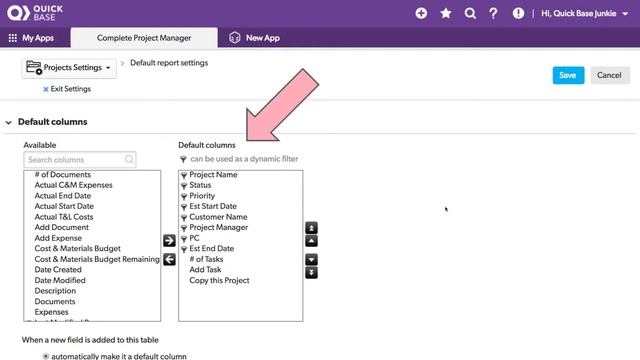 Change the default report fields & settings in Quick Base смотреть онлайн