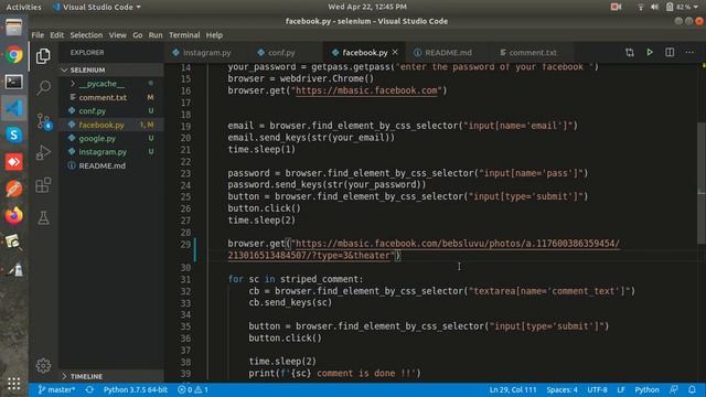Facebook Comment Bot In Python | How to make a facebook comment bot in Selenium ? by Dinesh Kc смотреть онлайн